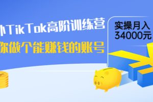 （3628期）海外TikTok高阶训练营：教你做个能赚钱的账号，实操月入34000元！