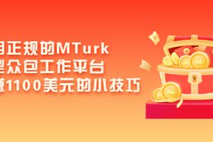 （3610期）利用正规的MTurk微型众包工作平台，月赚1100美元的小技巧